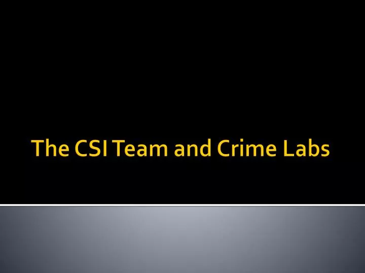 the csi team and crime labs