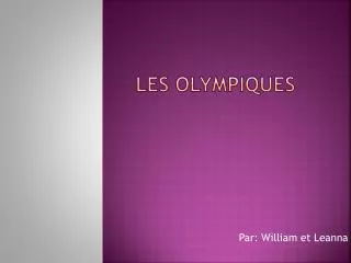 les olympiques