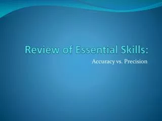 review of essential skills