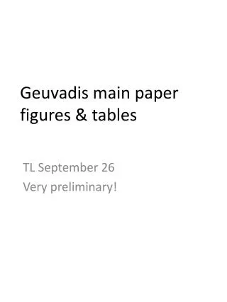 Geuvadis main paper figures &amp; tables