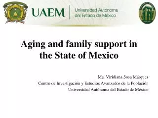 Aging and family support in the State of Mexico