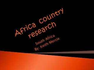 Africa country research