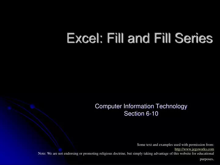 excel fill and fill series