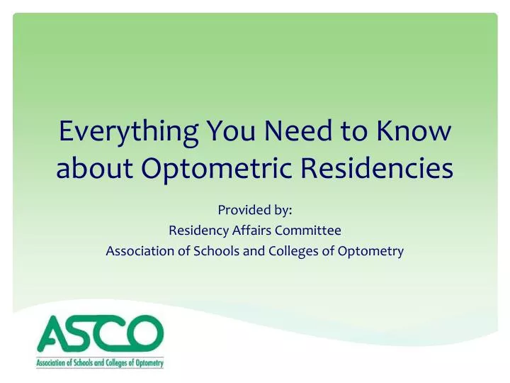 everything you need to know about optometric residencies