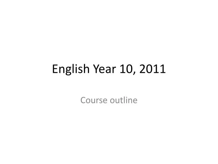 english year 10 2011