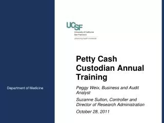 Petty Cash Custodian Annual Training