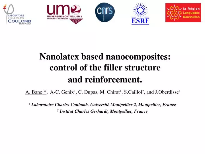 nanolatex based nanocomposites control of the filler structure and reinforcement