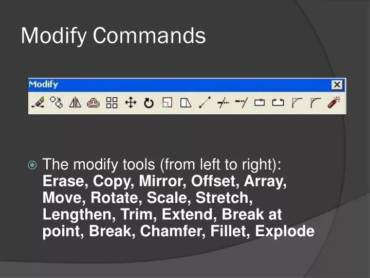 modify commands