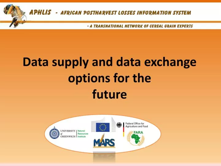data supply and data exchange options for the future