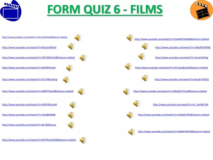 form quiz 6 films