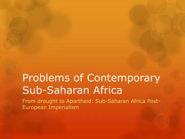 problems of contemporary sub saharan africa