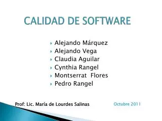 calidad de software