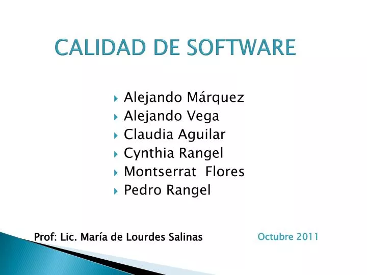 calidad de software