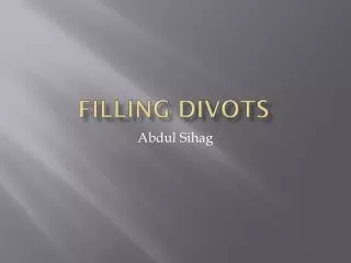 Filling Divots