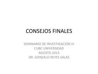 consejos finales
