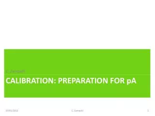 Calibration: preparation for p a