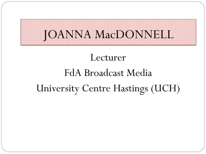 joanna macdonnell