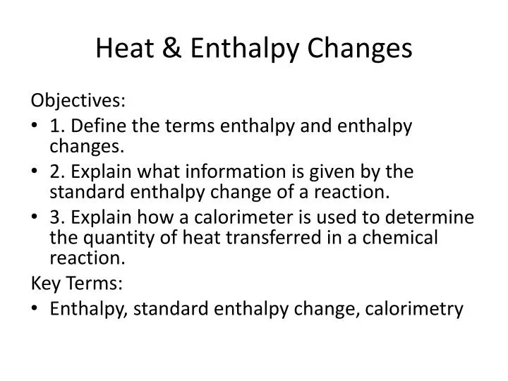 heat enthalpy changes