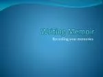 Writing Memoir