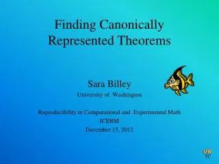 Finding Canonically Represented Theorems