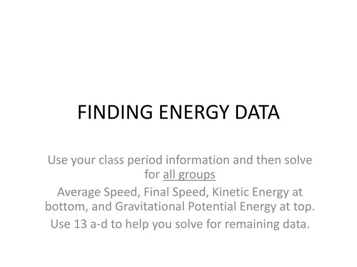 finding energy data