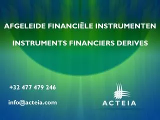 afgeleide financi le instrumenten instruments financiers derives