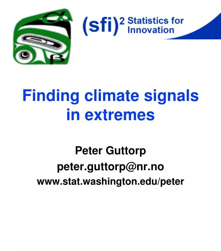 finding climate signals in extremes