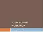 SUFAC Budget Workshop - slide 1