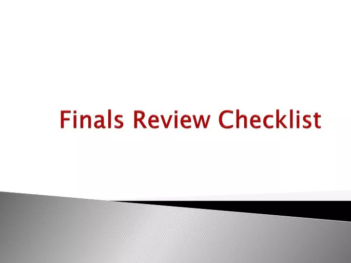 finals review checklist