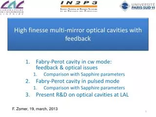 High finesse multi-mirror optical cavities with feedback
