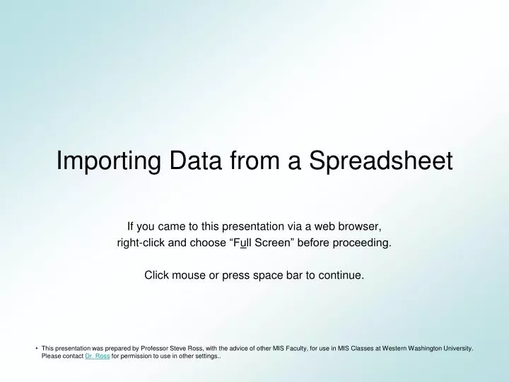 importing data from a spreadsheet