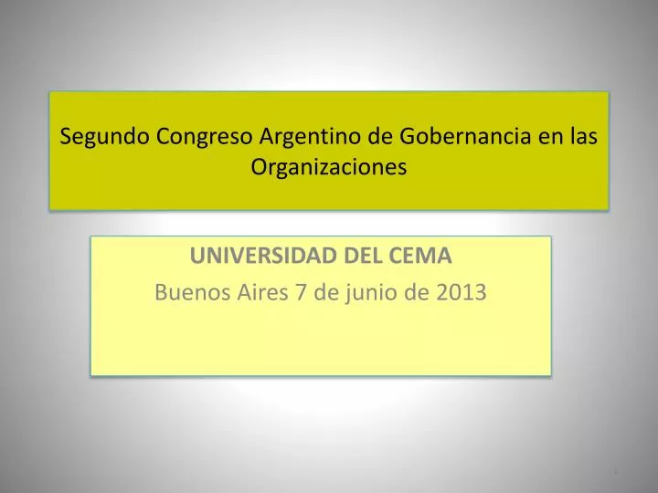 segundo congreso argentino de gobernancia en las organizaciones