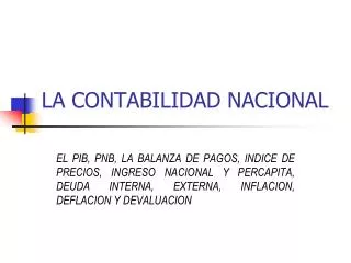 la contabilidad nacional