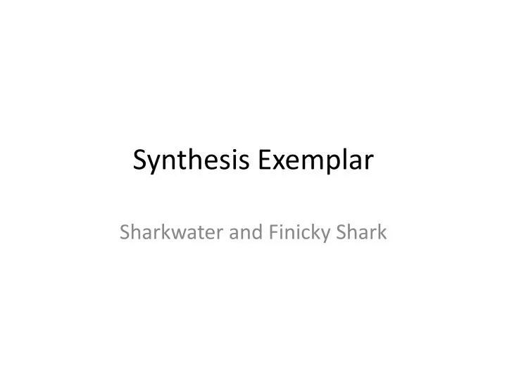synthesis exemplar