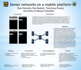 Sensor networks on a mobile platform