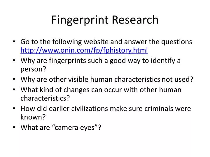 fingerprint research