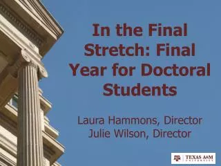 In the Final Stretch: Final Year for Doctoral Students