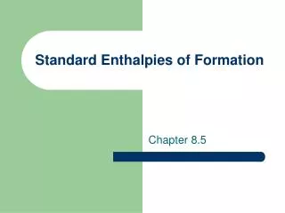 standard enthalpies of formation