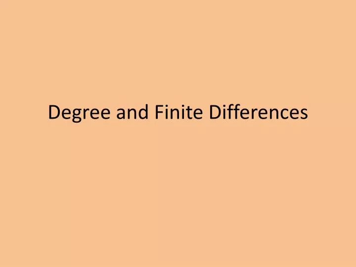 degree and finite differences