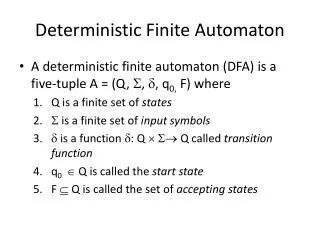 Deterministic Finite Automaton