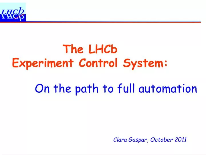 the lhcb experiment control system