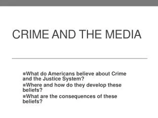 Crime and the Media