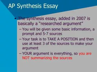 AP Synthesis Essay