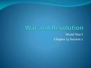 war and revolution