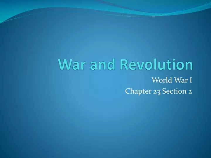 war and revolution