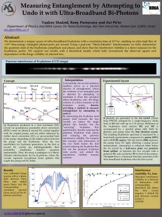 Measuring Entanglement by Attempting to Undo it with Ultra-Broadband Bi-Photons