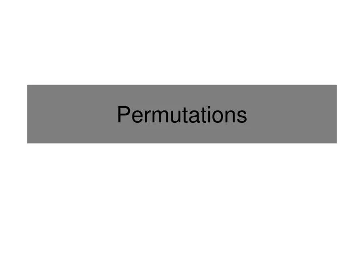 permutations