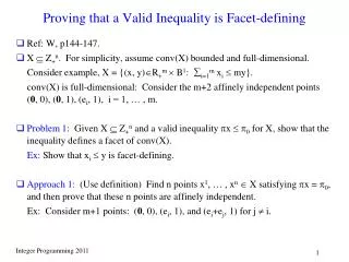Proving that a Valid Inequality is Facet-defining