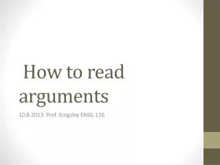 How to read arguments