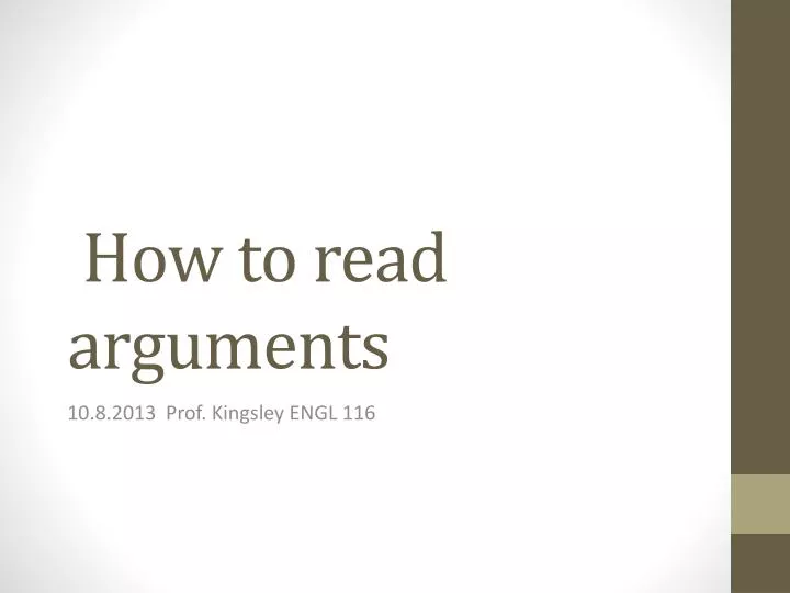 how to read arguments